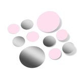 Baby Pink / Metallic Silver Polka Dot Circles Wall Decals