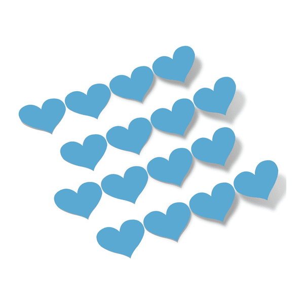 Ice Blue Hearts Vinyl Wall Decals