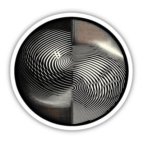 Circular Moiré Pattern Optical Illusion Sticker