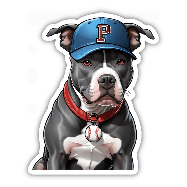 Pitbull Wearing Baseball Cap II