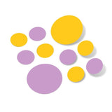 Yellow / Lilac Polka Dot Circles Wall Decals