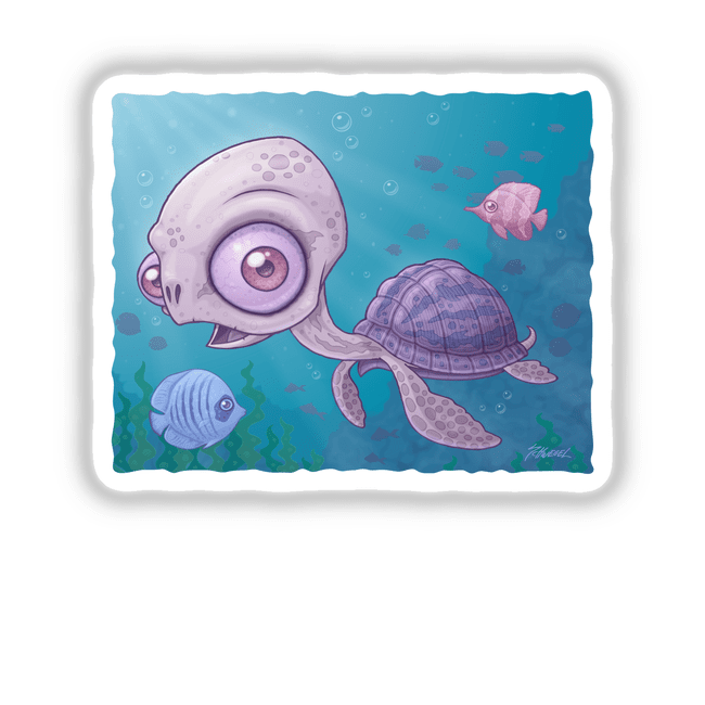 Sea Turtle with Background