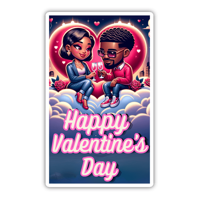 African American Couple Happy Valentines Day