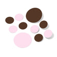 Baby Pink / Chocolate Brown Polka Dot Circles Wall Decals