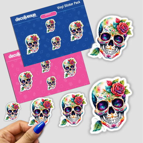 Colorful Sugar Skull Watercolor