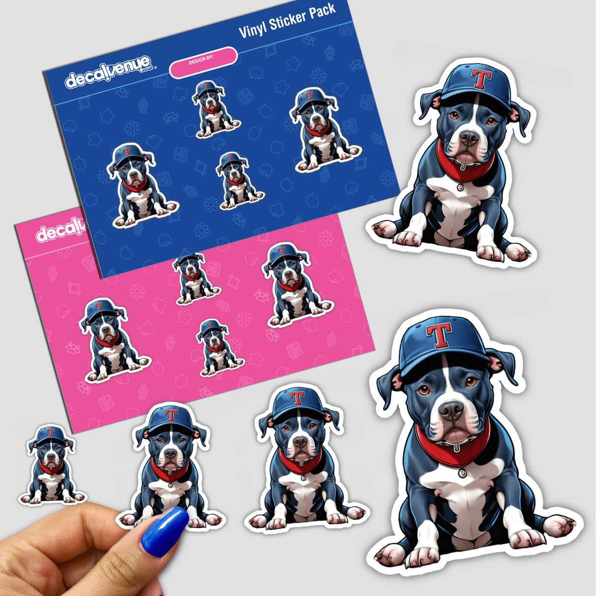 Pitbull w/ T Initial on Baseball Cap