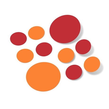 Red / Orange Polka Dot Circles Wall Decals