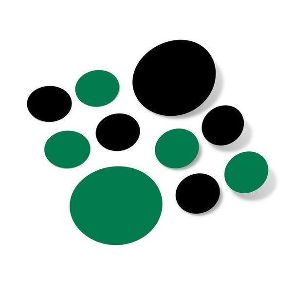 Black / Green Polka Dot Circles Wall Decals