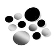 Black / Metallic Silver Polka Dot Circles Wall Decals