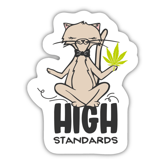 High Standards Cat Marijuana Sticker