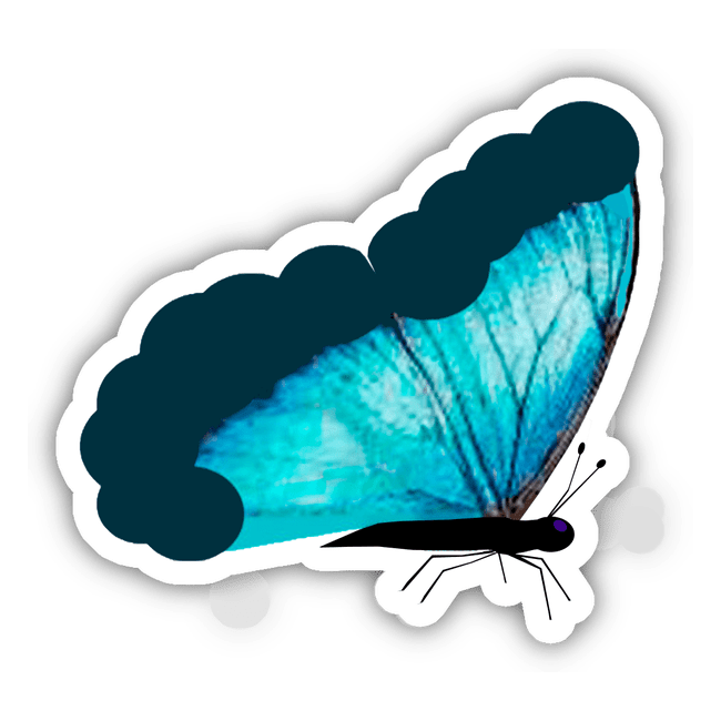 Translucent Blue Butterfly with Turquoise Spots