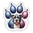 Pink and Blue Pitbull Pawprint