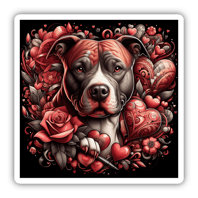 Roses Hearts and Pitbull