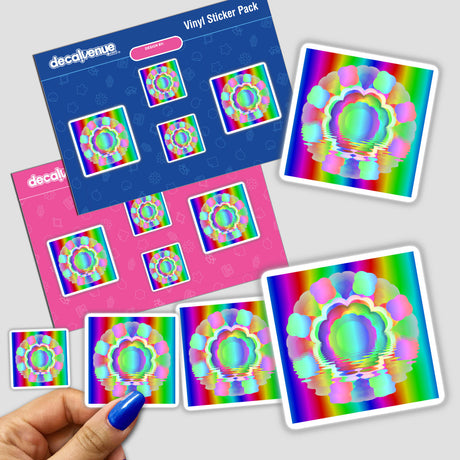Rainbow-Hued Mandala Design with a Rippled-Effect ~ 3.11.24.1
