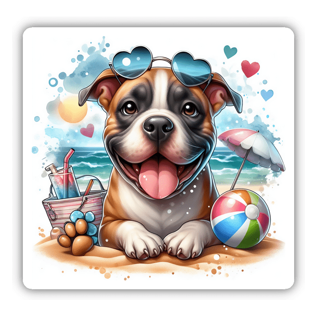 Paws in the Sand Pitbull
