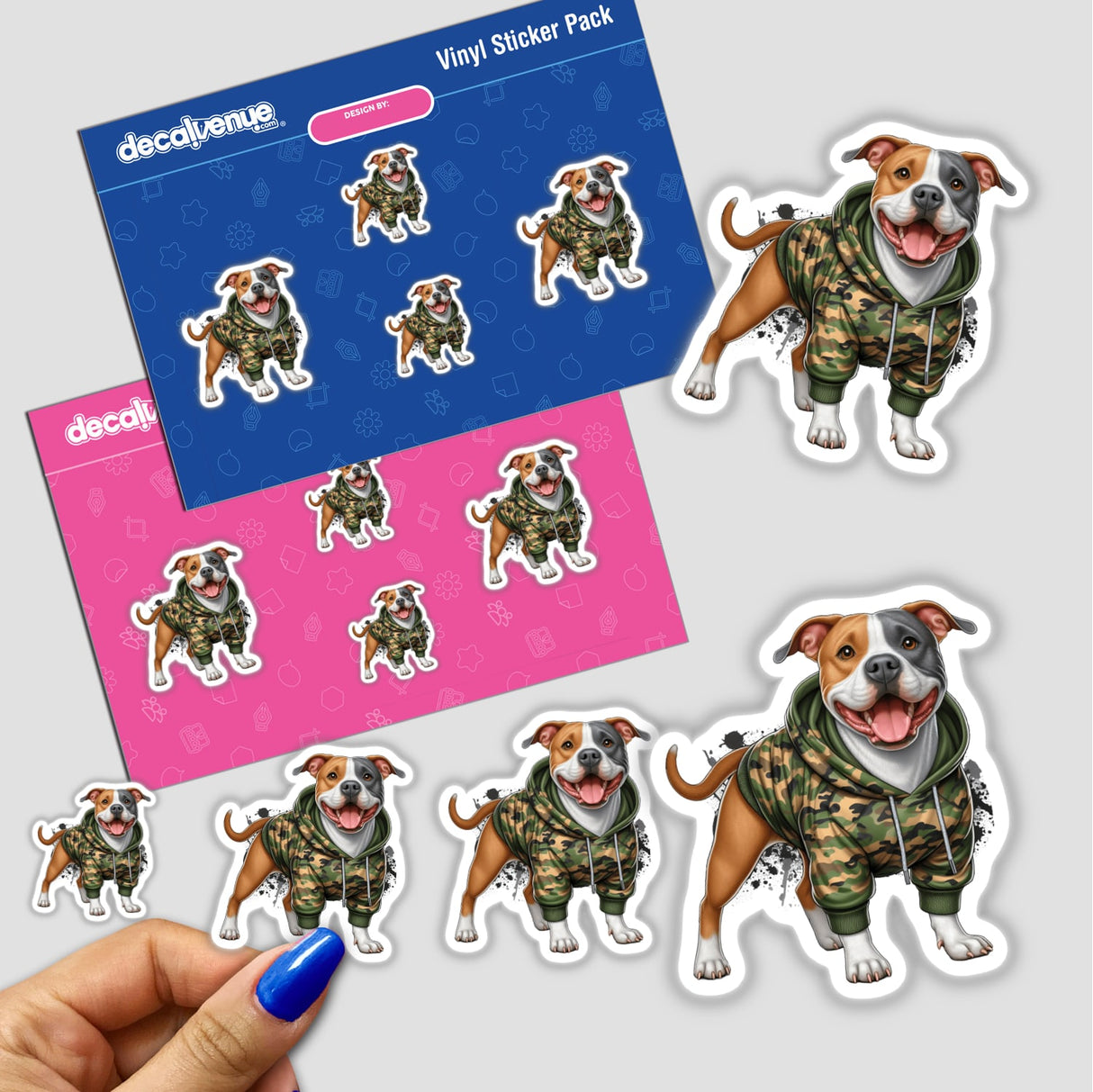 Camo Hoodie Pitbull Dog