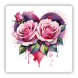 Watercolor Heart Roses