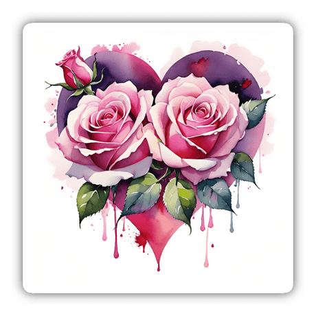 Watercolor Heart Roses