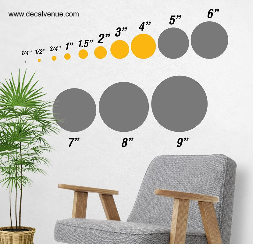 Set of 251 Metallic Gold Polka Dot Circles Wall Decals | Polka Dot Circles | DecalVenue.com