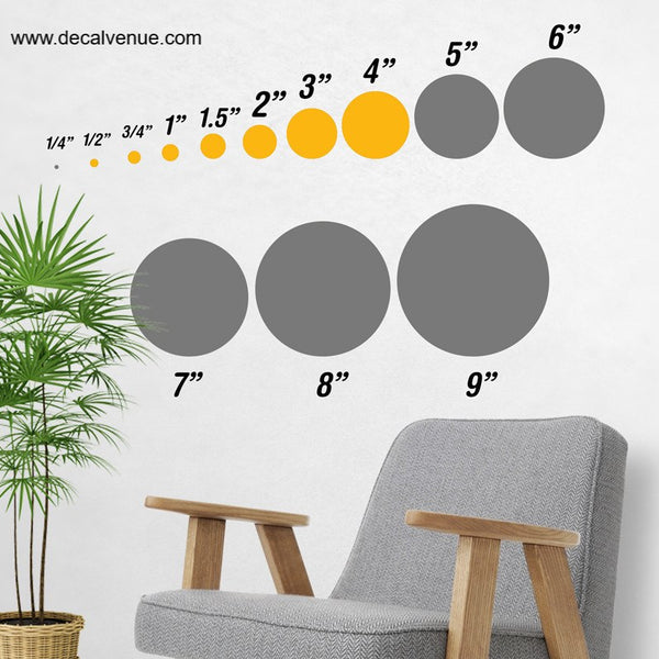 Set of 251 Metallic Gold Polka Dot Circles Wall Decals | Polka Dot Circles | DecalVenue.com