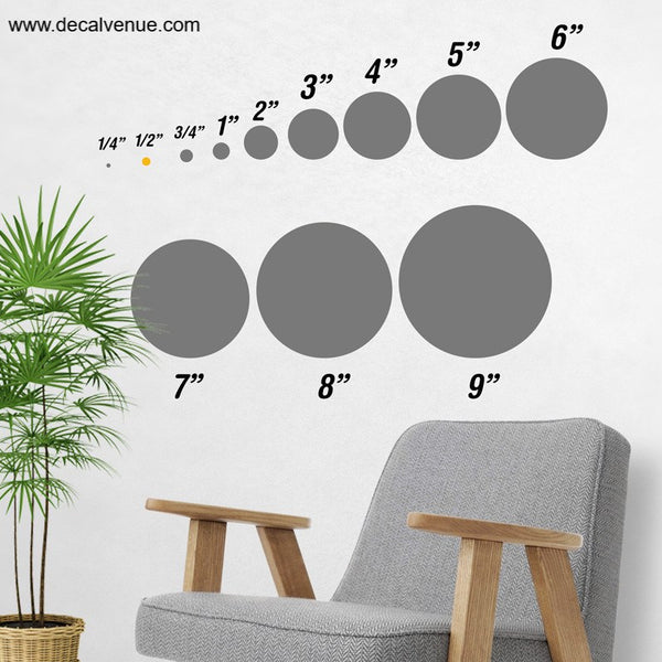 1/2 inch Polka Dot Circles Wall Decals | Polka Dot Circles | DecalVenue.com