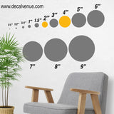 Navy Blue / Metallic Gold Polka Dot Circles Wall Decals | Polka Dot Circles | DecalVenue.com