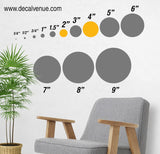 Black / Metallic Silver Polka Dot Circles Wall Decals