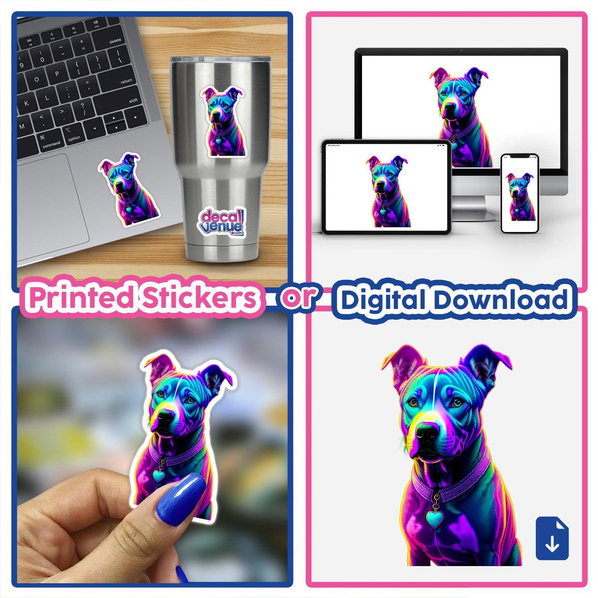 Colorful Neon Pitbull