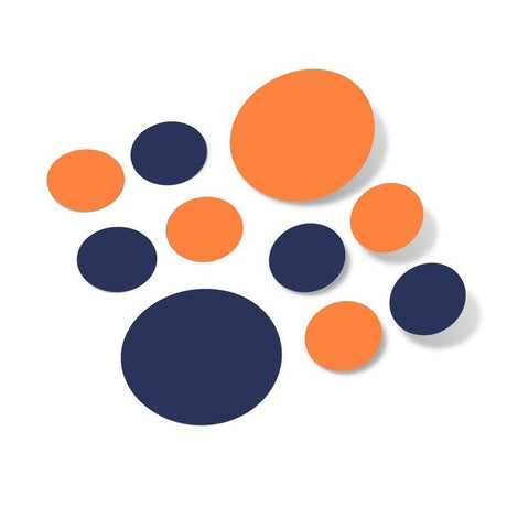 Orange / Navy Blue Polka Dot Circles Wall Decals by Decal Venue Decal Venue