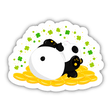 St Patrick's Day Panda Gold Coins Sticker