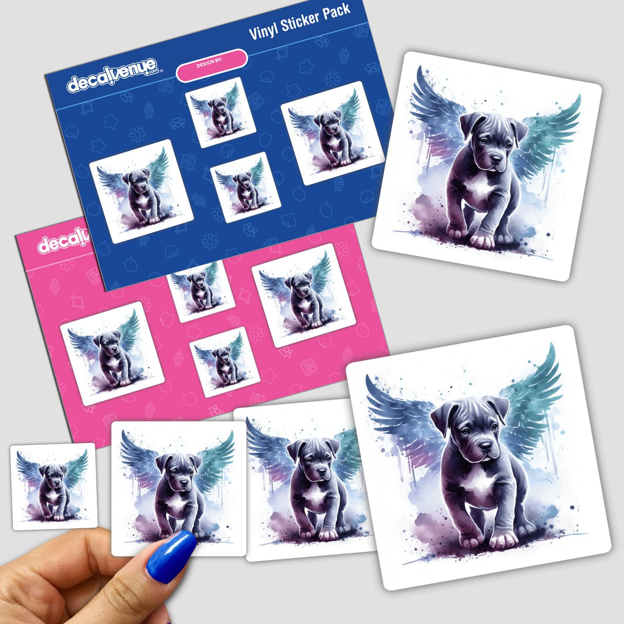 Pitbull Puppy Watercolor Angel
