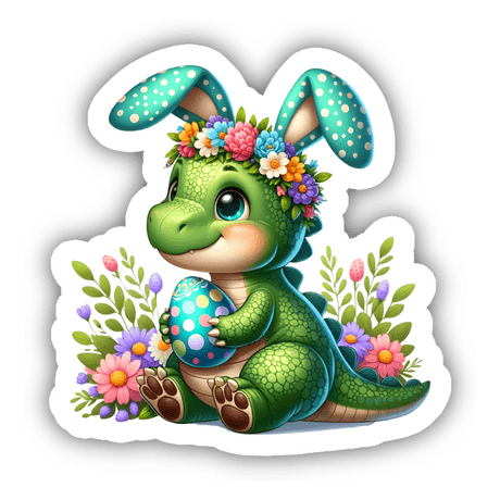 Cute Dinosaur with Bunny ears sticker