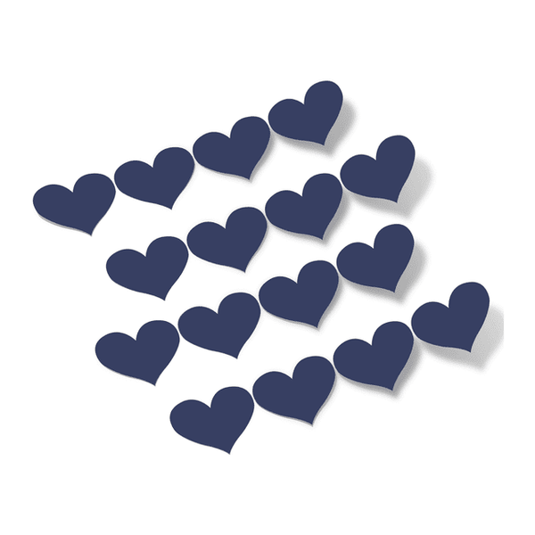 Navy Blue Hearts Vinyl Wall Decals