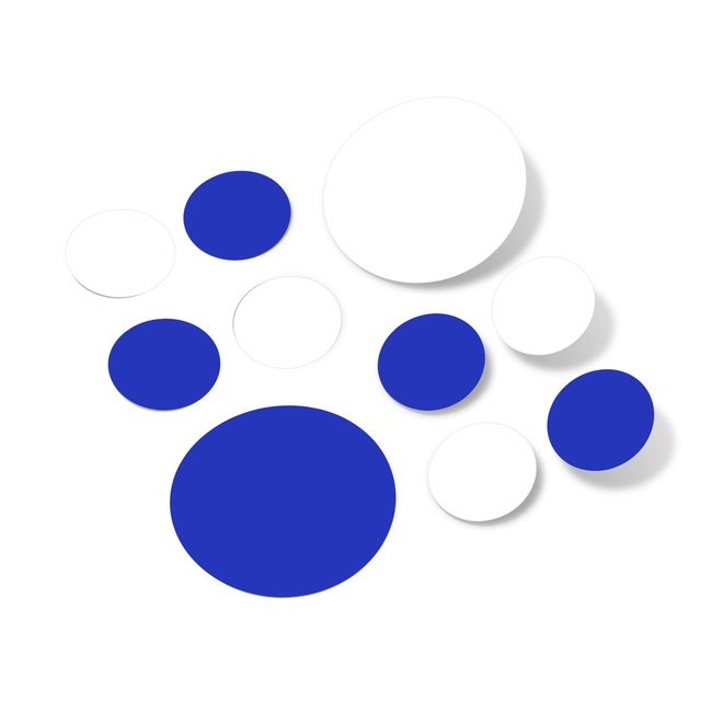 White / Blue Polka Dot Circles Wall Decals