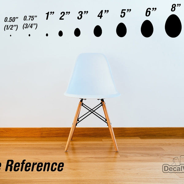 Ice Blue Egg Shape Vinyl Wall Decals
