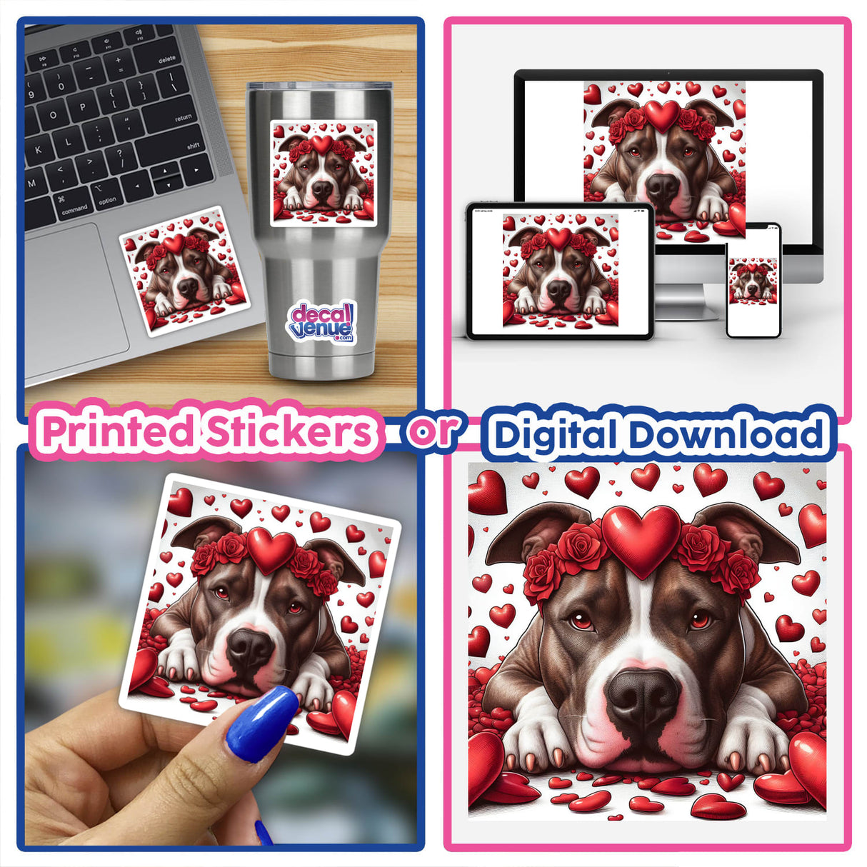 Pitbull with heart Headband
