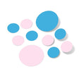 Baby Pink and Ice Blue Polka Dot Circle Wall Decals for Home Decor