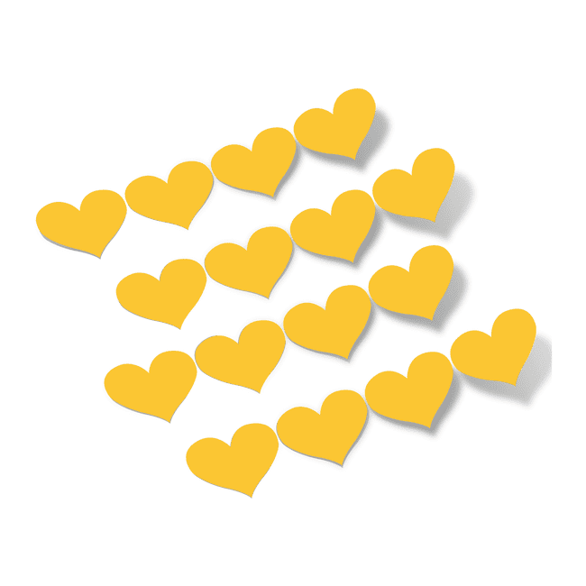 Yellow Hearts Vinyl Wall Decals