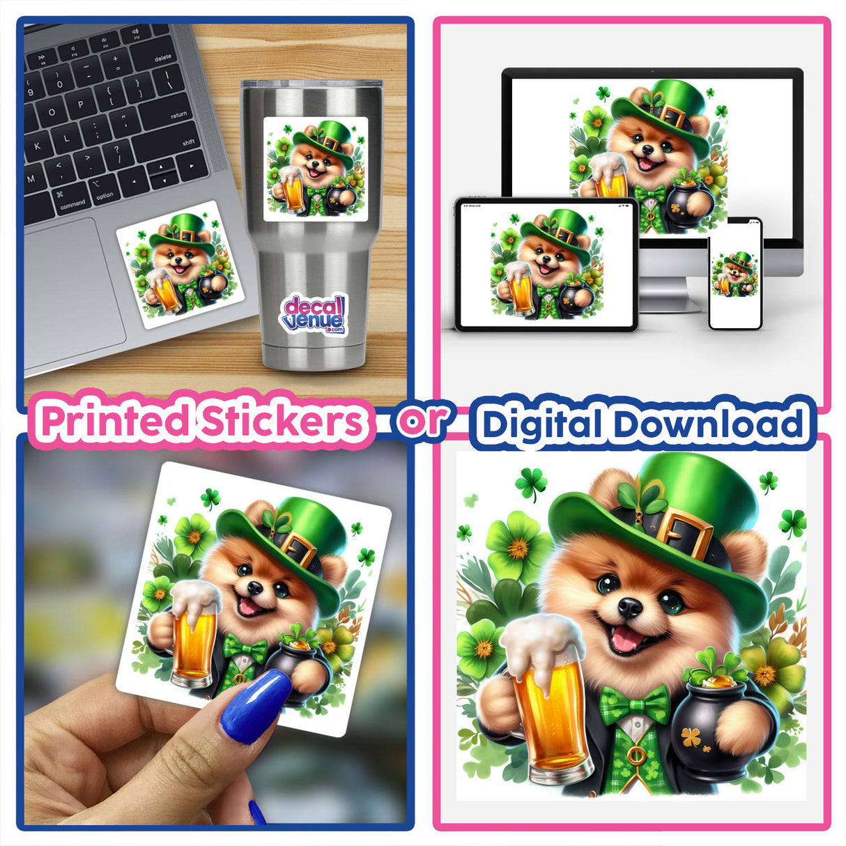 St Patricks Day Pomeranian Pot O' Gold