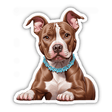 Pitbull with Floral Collar
