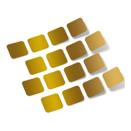 Metallic Gold Rounded Squares Vinyl Wall Decals