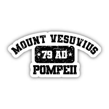 Mount Vesuvius - Distressed Old School Athletic logo featuring a white star on a black background, available as stickers at Decal Venue.
