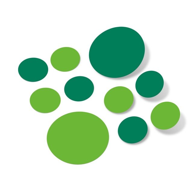 Lime Green / Green Polka Dot Circles Wall Decals