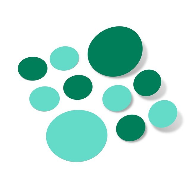 Mint Green / Green Polka Dot Circles Wall Decals