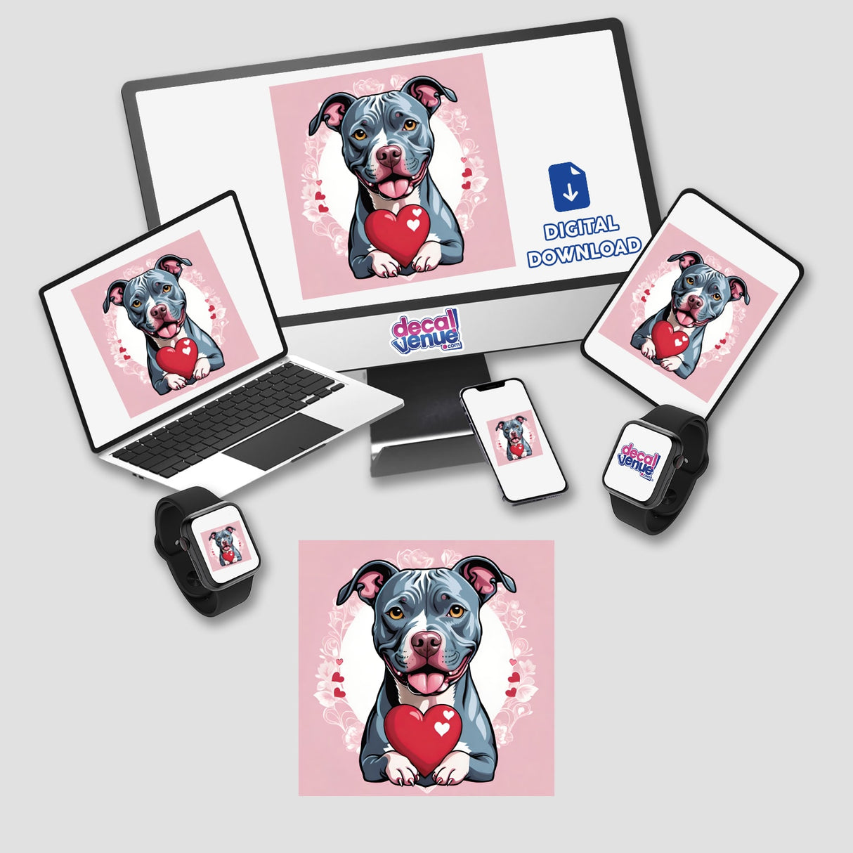Gray Valentine Pitbull