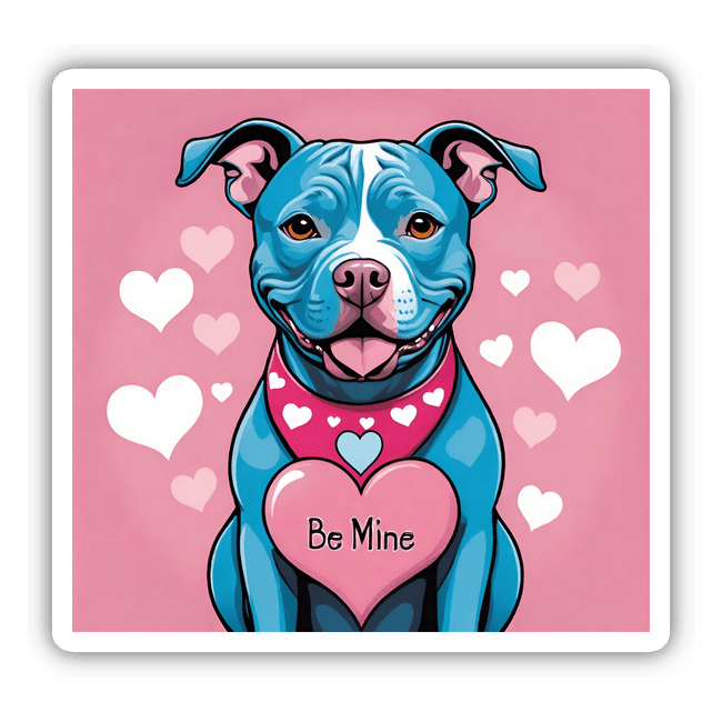 Be Mine Blue Pitbull Hearts