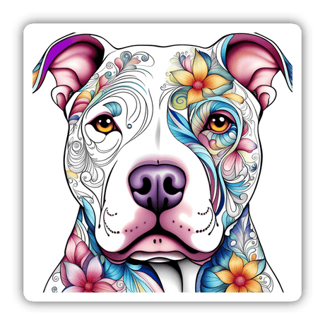 Floral Sugar Skull Pitbull