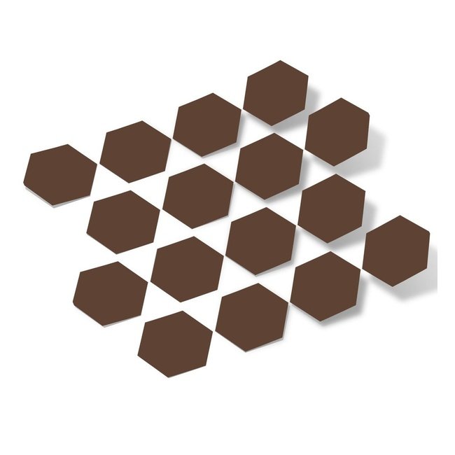 Chocolate Brown Hexagon Vinyl Wall Decals