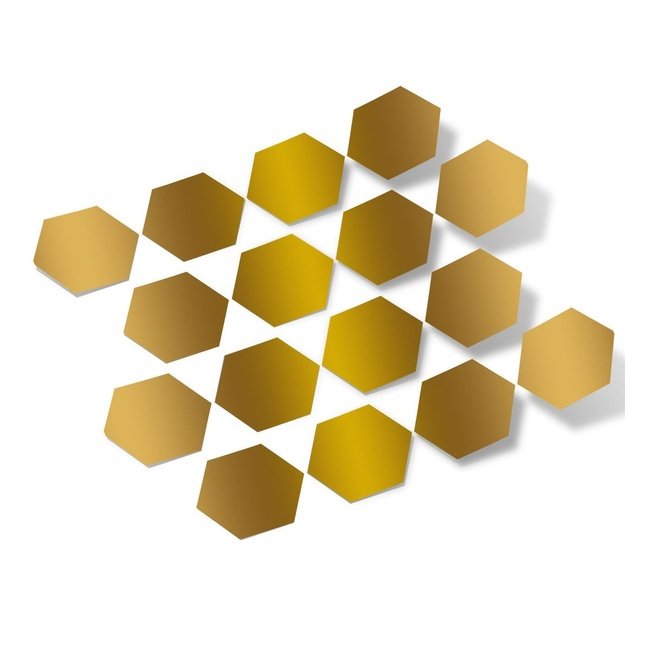 Metallic Gold Hexagon Vinyl Wall Decals