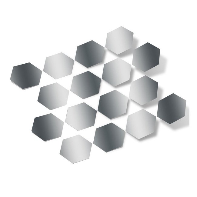 Metallic Silver Hexagon Vinyl Wall Decals